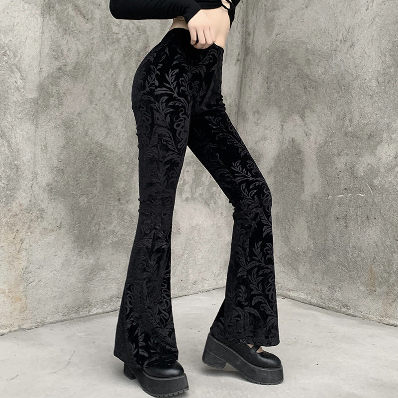 Dark Style Retro Flared Pants Women Casual Wide-Leg Wholesale Pants Online