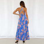 Floral Print Sleeveless High Split Wholesale Maxi Dresses Summer