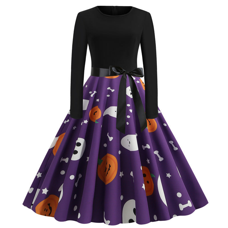 Crew Neck Halloween Dress For Women