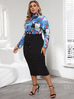 Solid Color Plus Size Clothing Vendors Women Mid-Length Skirts Office Wearing