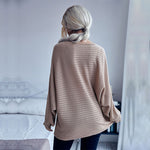 Solid Color Bat Sleeve Sweater Wholesale Blouses Round Neck Casual Style