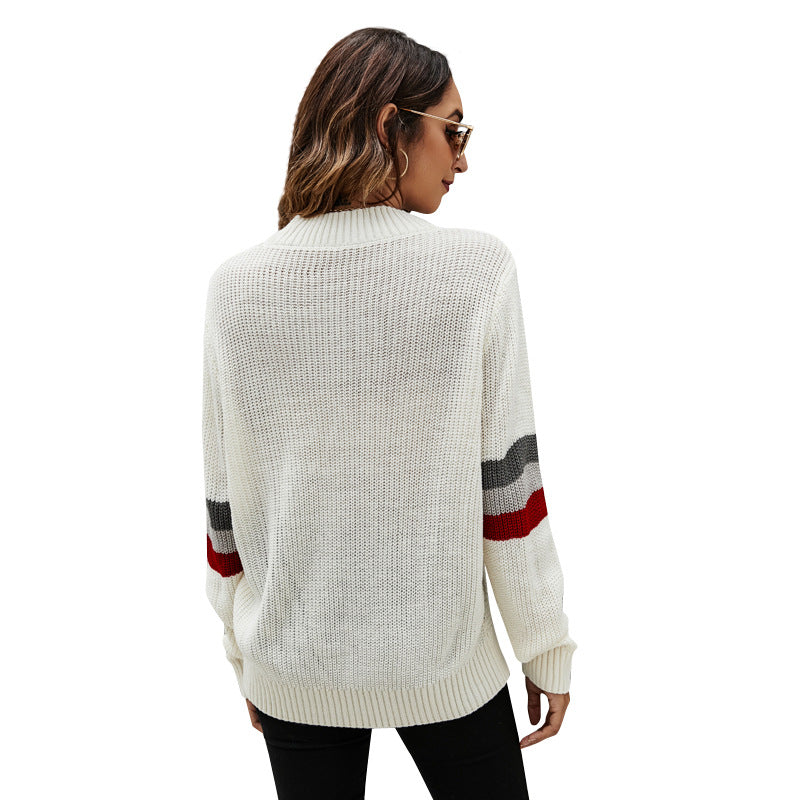 Woman Wholesale Loose Crew Neck Knitted Sweater