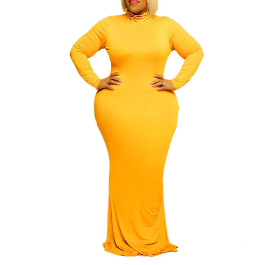 Plus Size Slim Solid Wholesale Maxi Dress