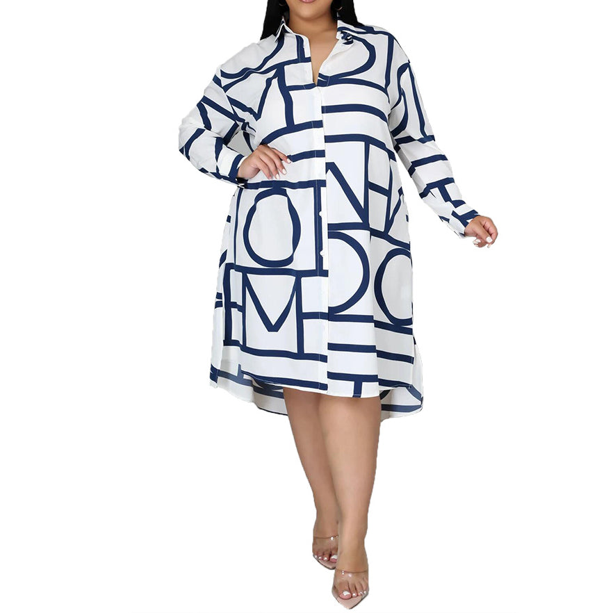 Irregular Printed Dress Women Wholesale