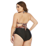 Leopard Print Women Wholesale Plus Size Swimwear Two Piece Set Swimsuit