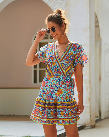 V-Neck Sexy Bohemian Wholesale Dresses Fashion Women'S Clothing