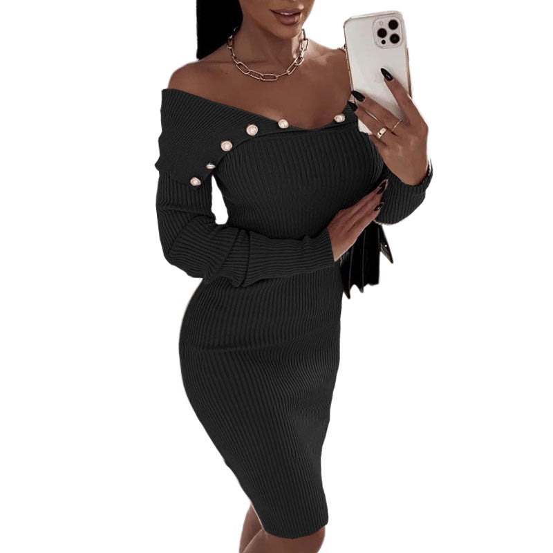 Off Shoulder Bodycon Dress Womens Clothes