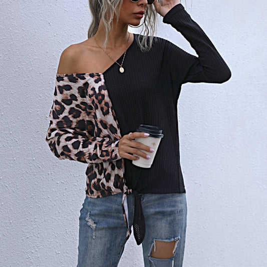 Women Wholesale Long Sleeve Top Leopard Print