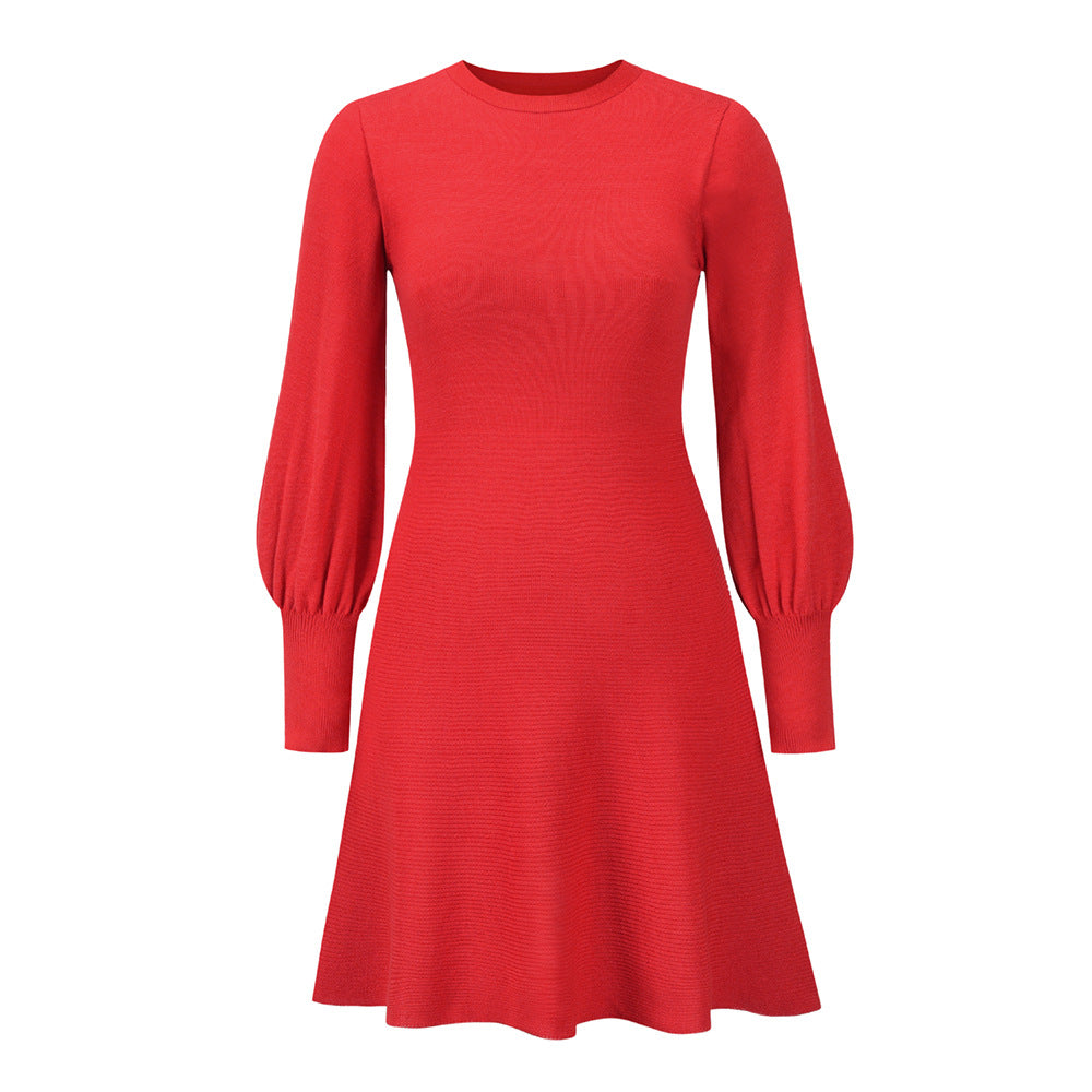 Solid High Waist Slim Fit Knitted Dress Wholesale Clothing