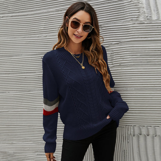 Woman Wholesale Loose Crew Neck Knitted Sweater