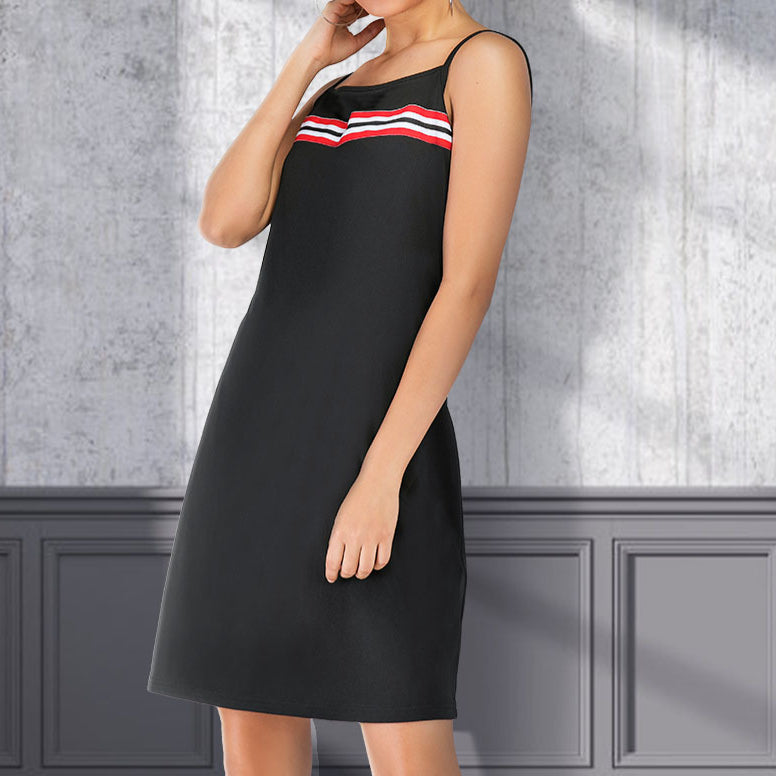 Striped Black Cami Dress Wholesale