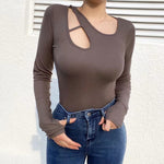 Hollow Long Sleeve T Shirt Wholesale Women Top