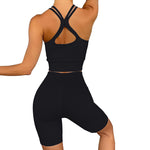 Seamless Sports Yoga Workout Clothes Vest Shorts Wholesale Activewear Sets