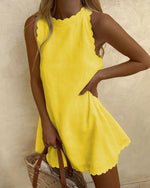 Solid Color Flounce Sleeveless Tank Dress Casual Dresses Summer T Shirt Dress Wholesale
