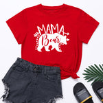 Bear Letter Print Short Sleeve Crew Neck Casual Womens Tops Wholesale T Shirts