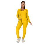 Three-piece Solid Color Jacket And Trousers And Vest Sports Suit