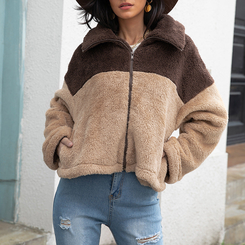Thick Plush Sweater Zipper Cardigan Wholesale Winter Coats