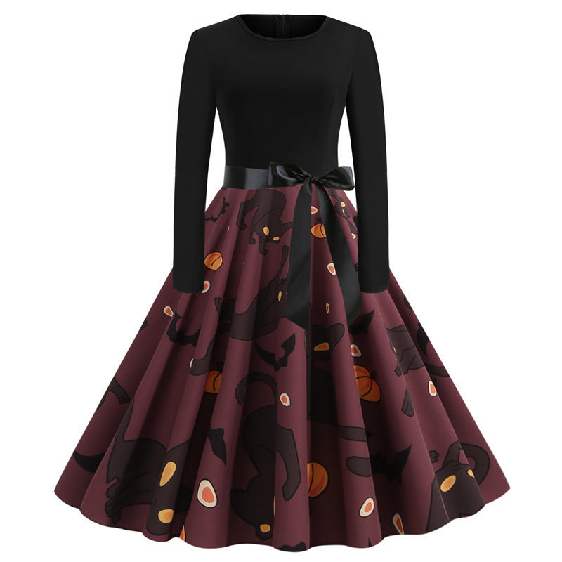 Crew Neck Halloween Dress For Women