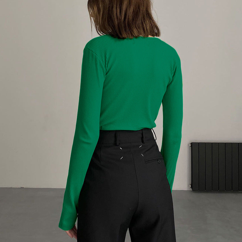 Slim O-neck Full Sleeve Wholesale Womens Tops For St. Patrick'S Day