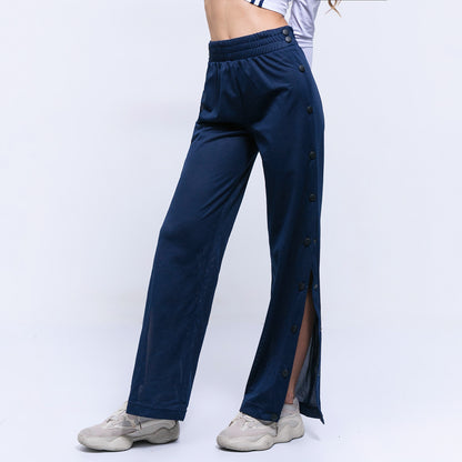 Sporty Loose Grid Wide Leg Pants