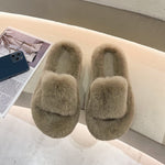 Thick Sole Plush Slippers Women Warm And Antiskid Furry Slippers Wholesale Shoes