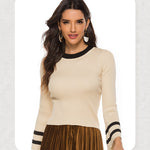 Casual Long-Sleeved Knitted Sweater Wholesale Women Clothing