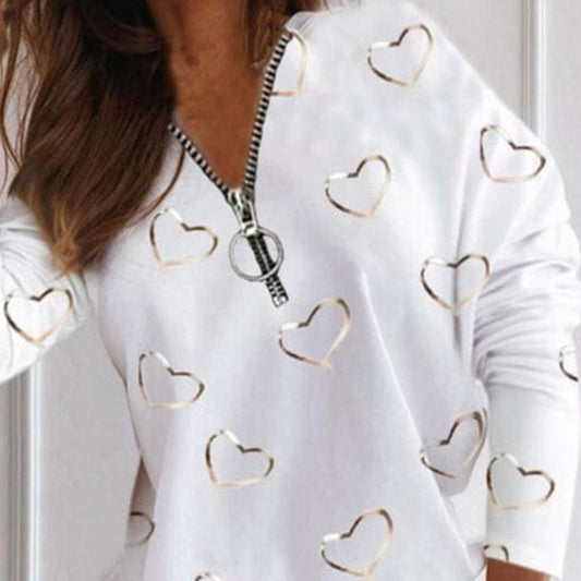 Woman Wholesale Love Print Loose Shirt