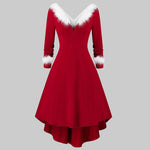 Red V Neck XMAS Wholesale Women Dresses