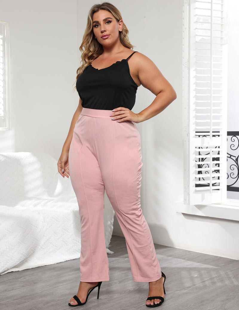 Solid Color Wholesale Plus Size Clothing Women Pants Office Wearing