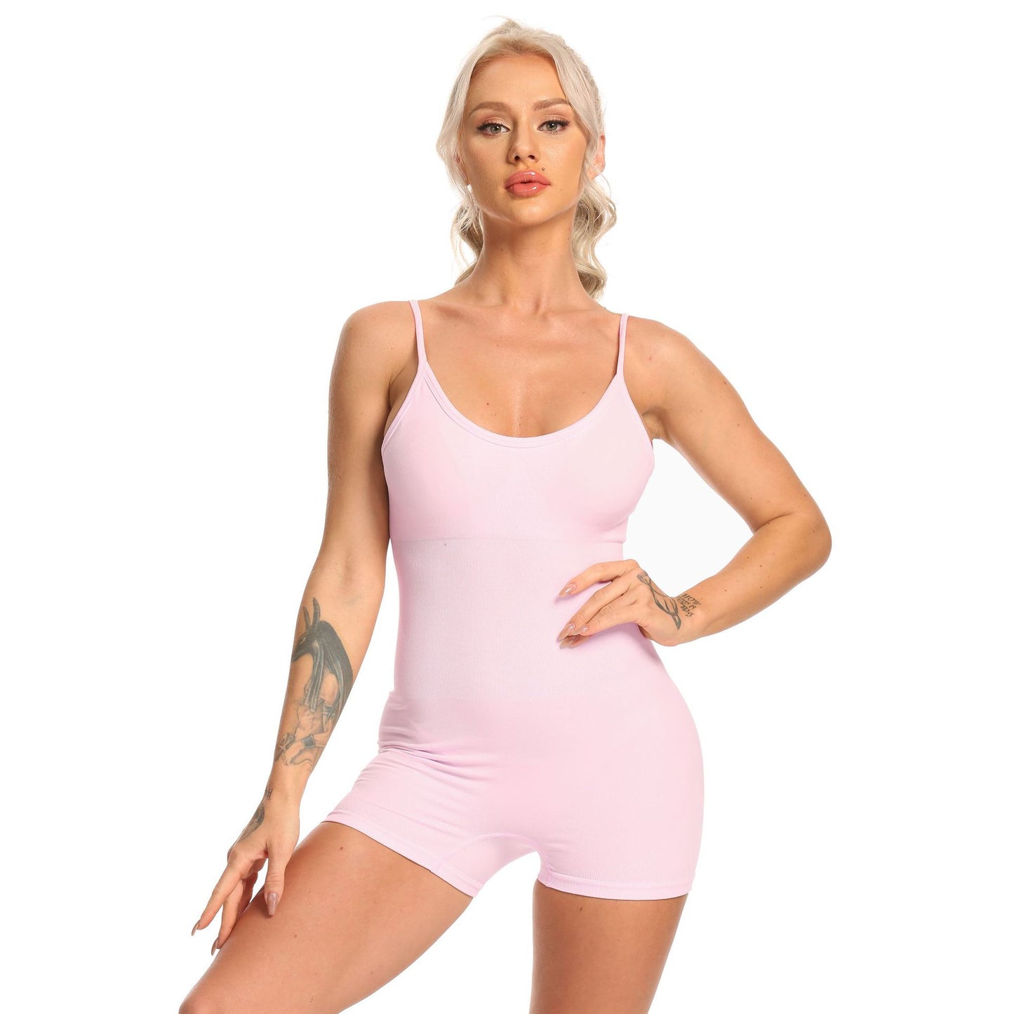 Solid Cami Seamless Sporty Short Jumpsuit