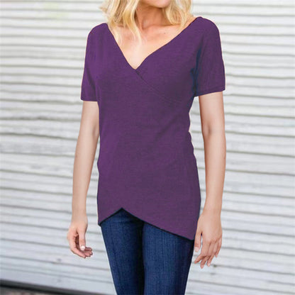 Cross Simple Asymmetrical Wholesale Blouse For St. Patrick'S Day