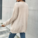 V-Neck Button Pocket Cardigan Knitted Sweater Coat Women Wholesale