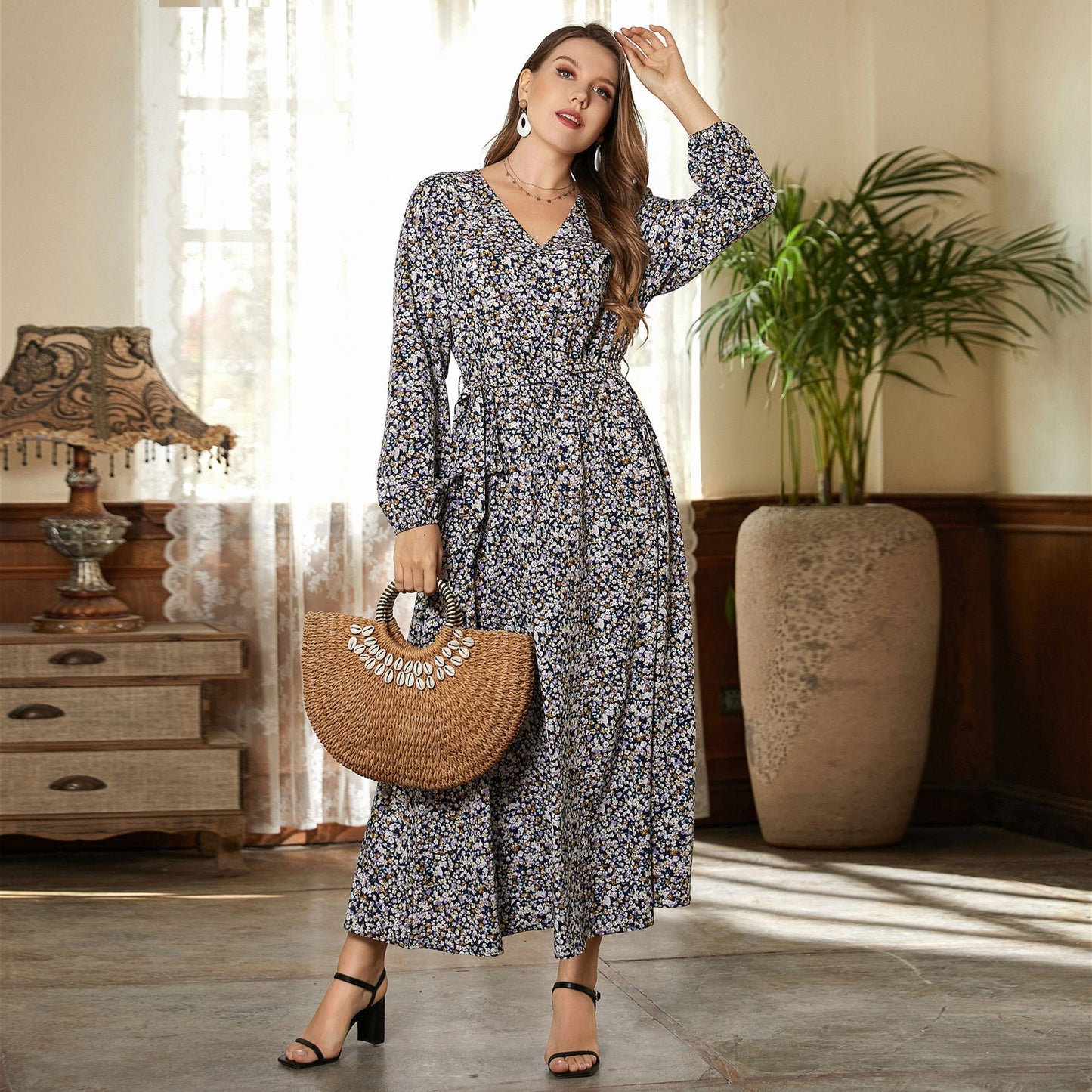 Plus Size Printing Maxi Dresses Wholesale