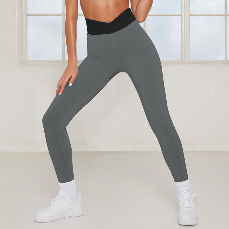 Colorblock Yoga Pants Mid Waist Sports Fitness Wholesale Womens Leggings