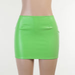 Back Zipper Women Wholesale PU Leather Mini Skirt