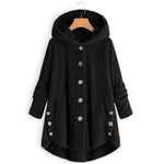 Button Plush Top Solid Color Hooded Jacket Casual Cardigan Wholesale