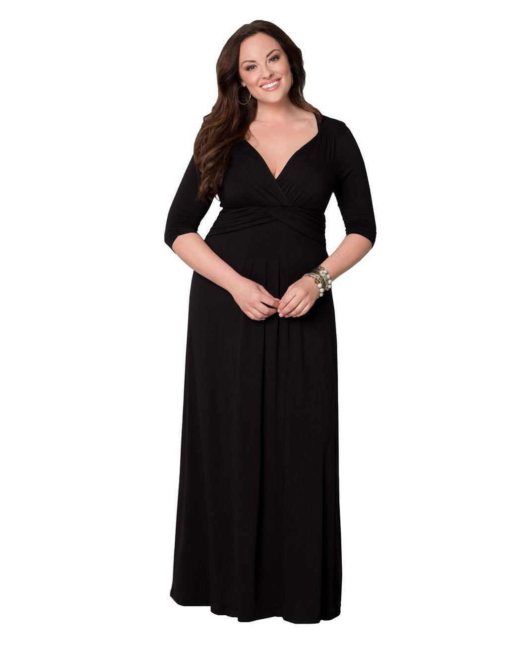 Solid Color Deep V Wholesale Plus Size Clothing Curve Dresses Elegant Evening Dresses SD203068