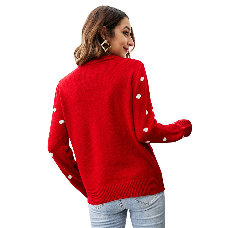 Christmas Women's Round Neck Long-Sleeved Sequined Pullover Animal Wholesale Sweater