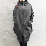 Solid Color Hooded Pocket Zipper Wholesale Womens Coats