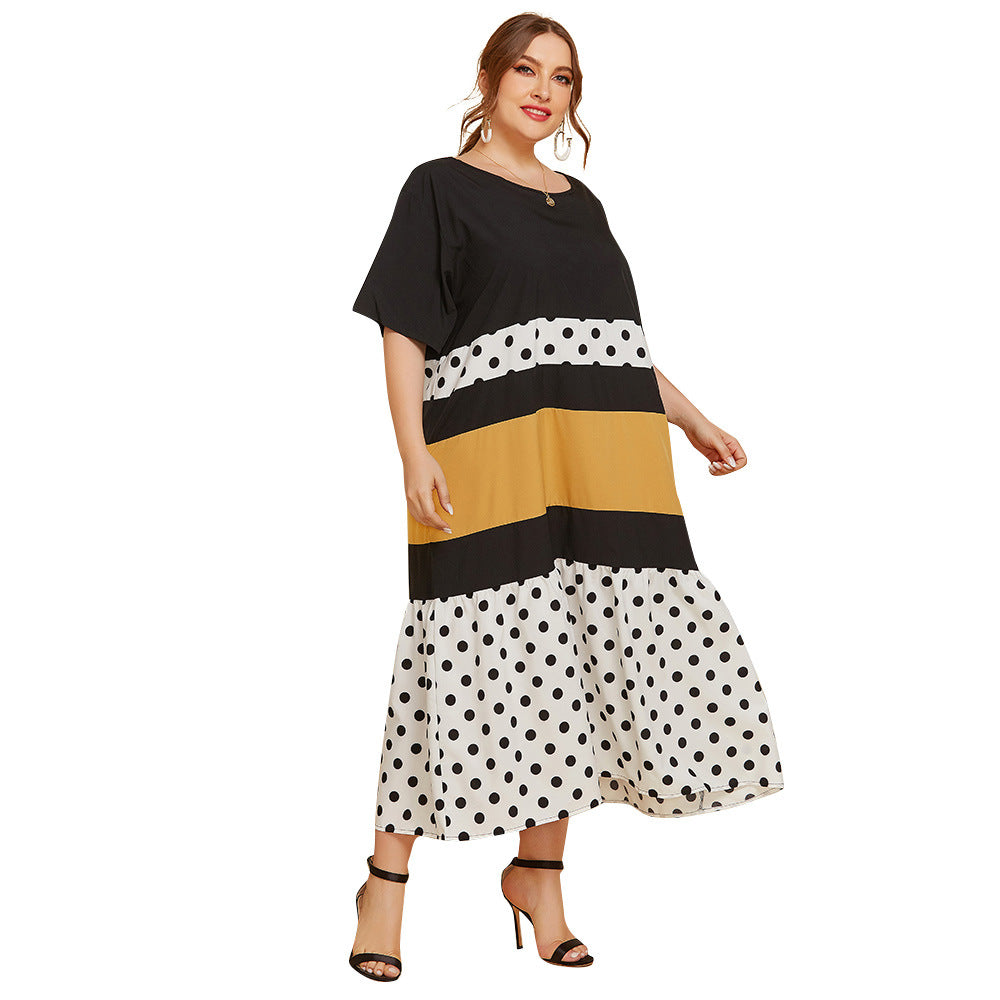 Plus Size Polka Dot Temperament Dress Women Wholesale