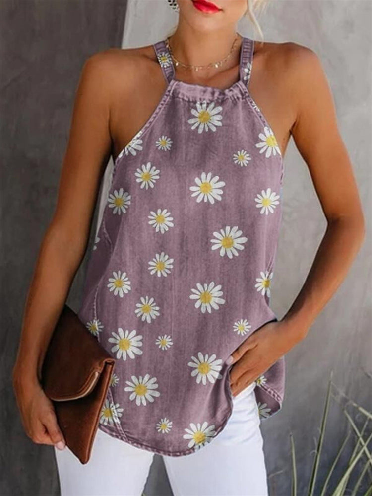 Floral Cami Womens Tank Tops Wholesale For St. Patrick'S Day