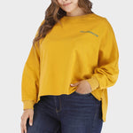 Letter Print Yellow Plus Size Sweatshirt