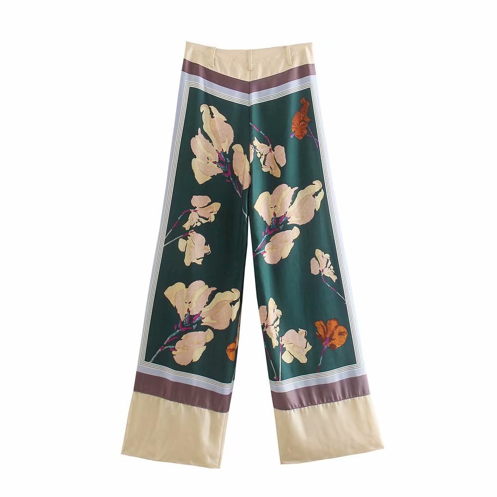 High Waist Wholesale Pants Printed Trendy Women Bottom