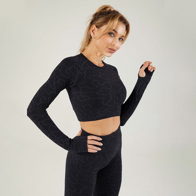 Long-Sleeved & Trousers Seamless Yoga Sportswear Wholesale Activewear Women Suits
