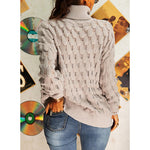 Turtle Neck Hollow Out Solid Color Sweater Wholesale Women's Apparel