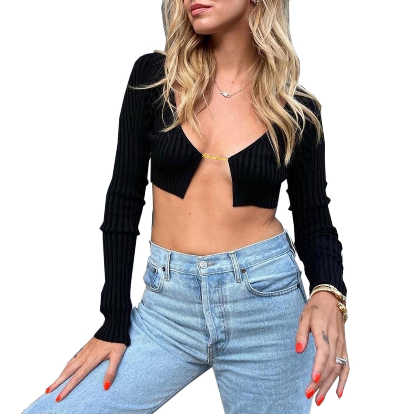 Sexy Wholesale Knit Women Crop Top Sweater