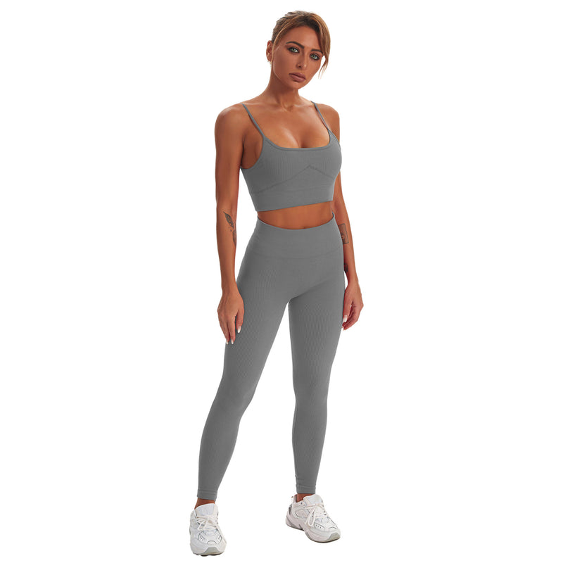 Wholesale Activewear Fitness Clothes Yoga Seamless Leggings & Crop Top