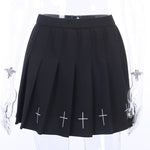 Gothic Punk Dark Style Bust Pleated Black Wholesale Skirts