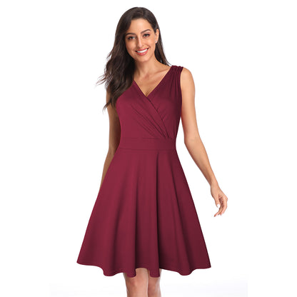 Slim V-Neck Solid Wholesale Midi Dresses For Valentine'S Day