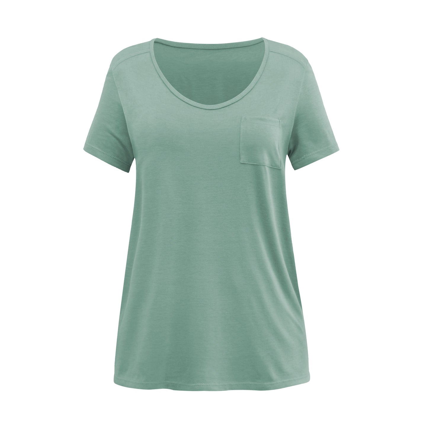 Solid Color Casual V-Neck Rayon Breathable Short-Sleeved Wholesale Women'S T Shirts Soft Pullover Top